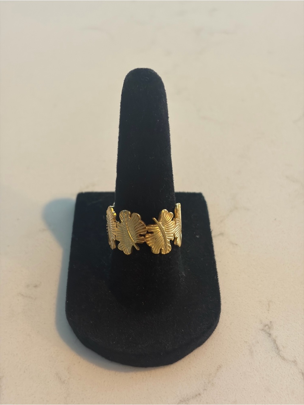 Gold Plated Leaf Wrap Ring